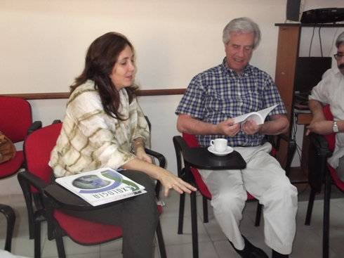 Mariela Castro Espín y Tabaré Vázquez durante la vista del exmandatario uruguayo al CENESEX