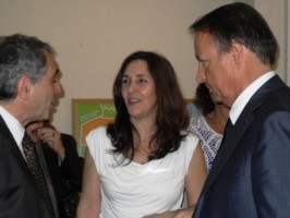De izquierda a derecha, Sr. Jean Mendelson, embajador de Francia en Cuba, Mariela Castro Espín y Jean-Pierre Bel, presidente del Senado francés.